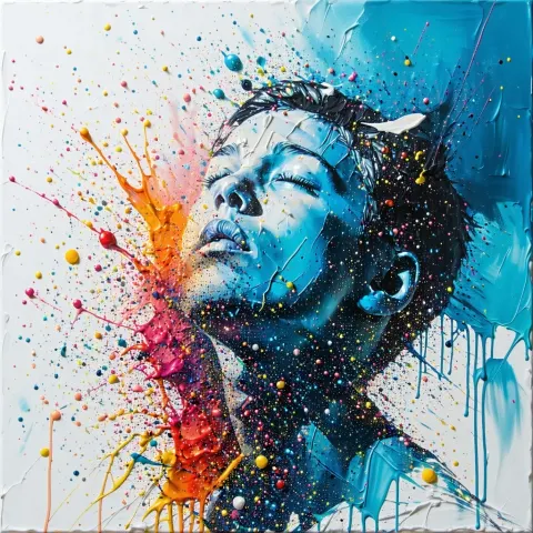 Colorful Sneeze Confetti Paint