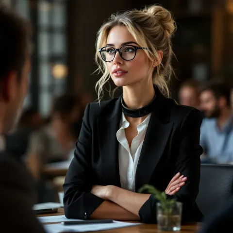 Blonde Woman Business Meeting
