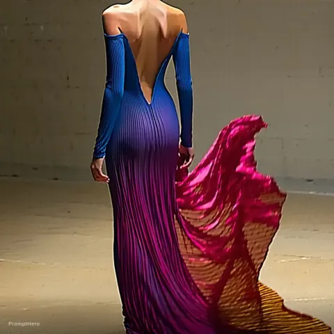 Flowing Blue Gown Portrait