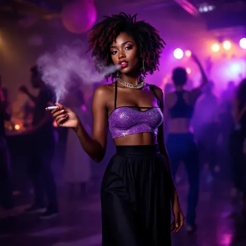 Nightclub Woman Purple Fashion