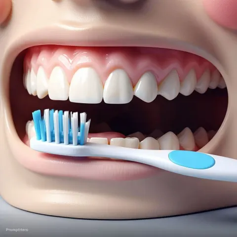 Anthropomorphic Toothbrush Mouth Scene