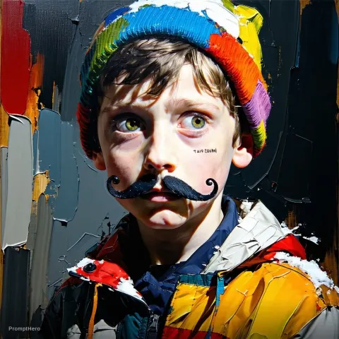Neo-Noir Boy Portrait Painting