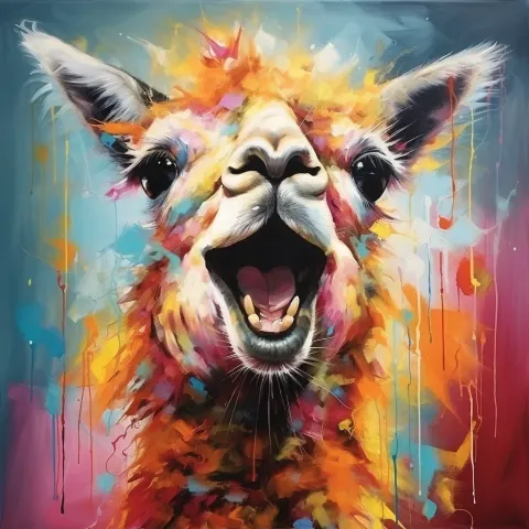 Playful Llama Sticker Illustration