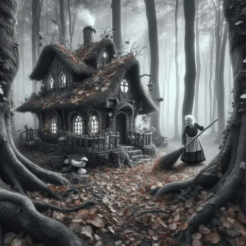 Fairy House in Enchanted Forest Scene