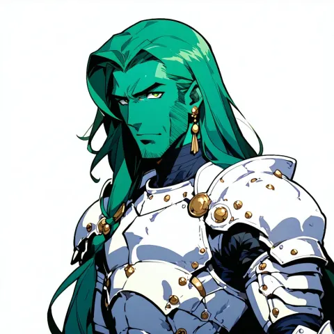 Teal Skinned Anime Man