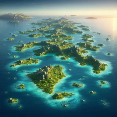 Fantasy Archipelago Mapped in Hyperreal 3D