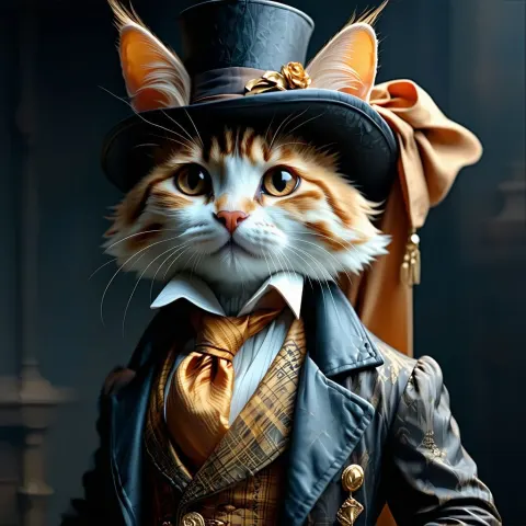 Victorian Cat Man Character