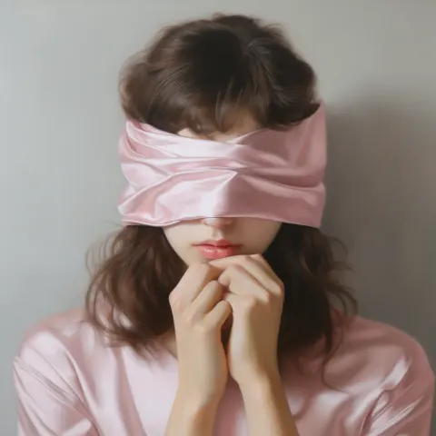Woman Pink Silk Blindfold