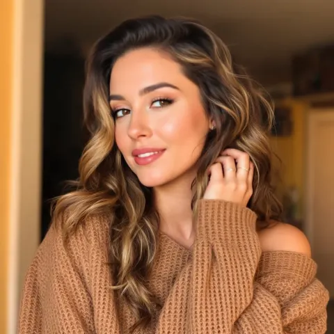 Cozy Sweater Brown Portrait