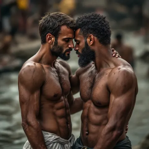 Indian Men Varanasi Portrait