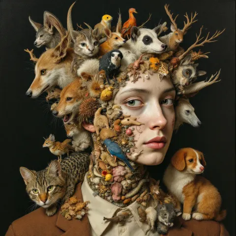 Arcimboldo Animal Face Surreal