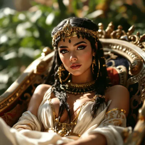 Cleopatra Chariot Royal Portrait