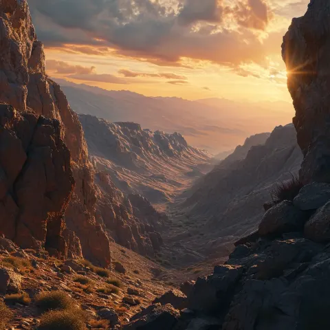 Sahara Sunset Landscape Scene