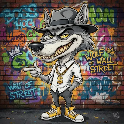Gangster Wolf Caricature