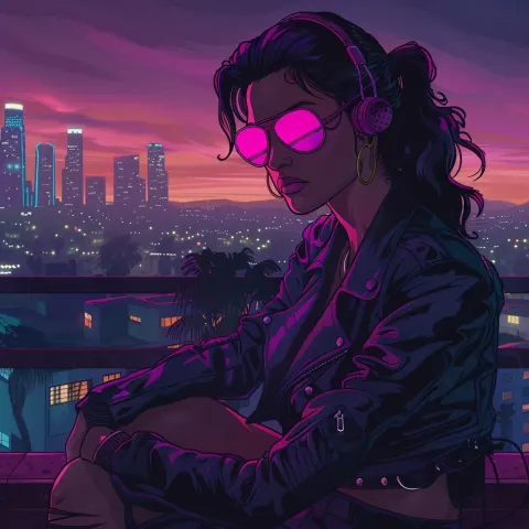 Synthwave Girl Los Angeles