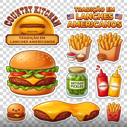 Gourmet Burger Sticker Art