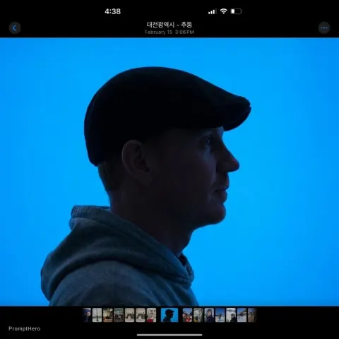 Profile Silhouette Blue Backdrop