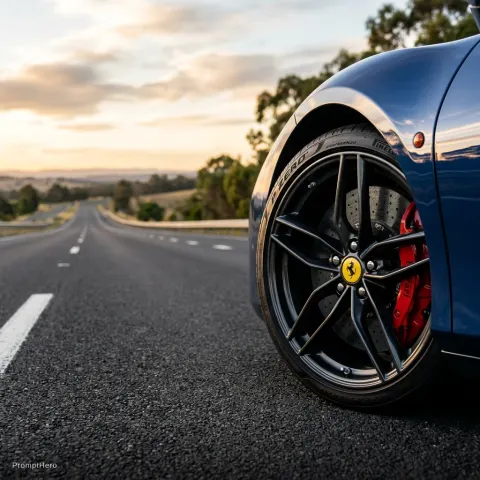 Ferrari Wheel Freeway Close