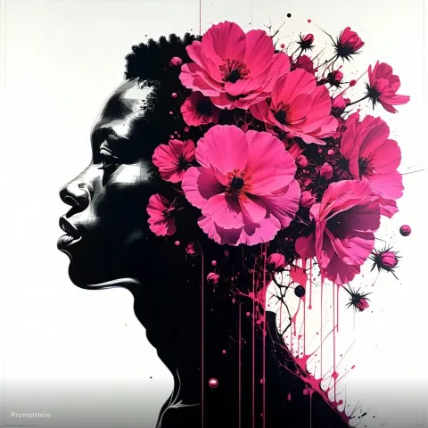Exploding Flowers Silkscreen Poster