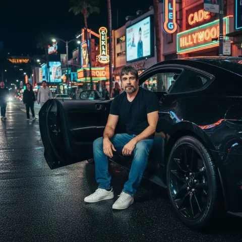Hollywood Mustang Night Portrait
