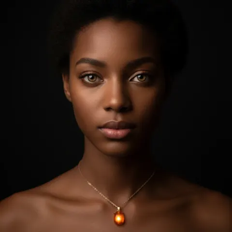 African Girl Portrait Necklace