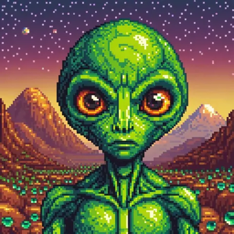 Crystal Alien Big Eyes