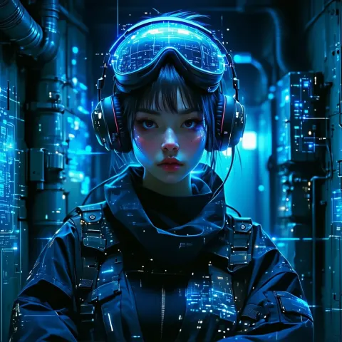 Cyberpunk Rebel Leader Girl