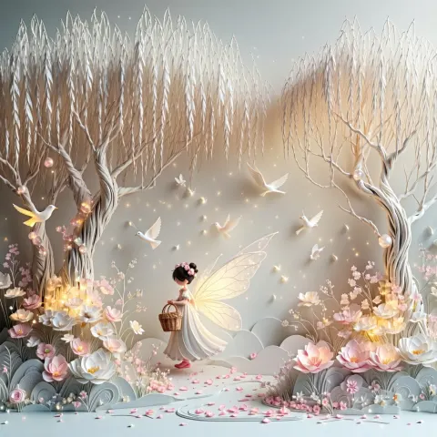 Fantasy Fairy Textile Scene