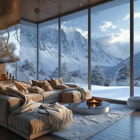 Winter Mountains Snowfall