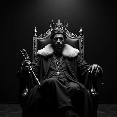 Enthroned King in Grainy HP5 Monochrome
