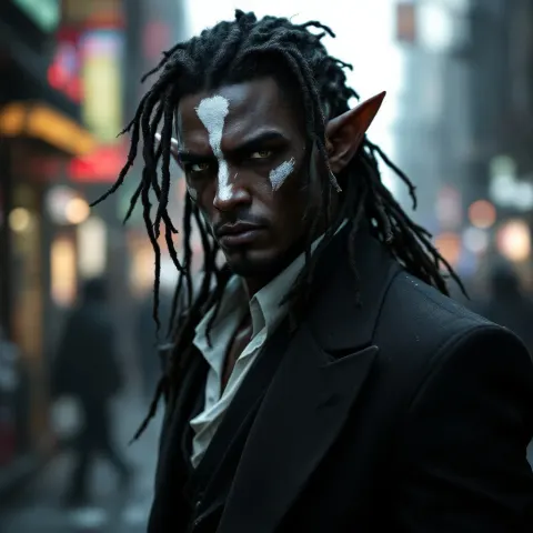 Dark Elf Shadowrun Cyberpunk Portrait