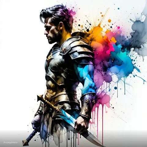 Strong Warrior King Detailed Portrait