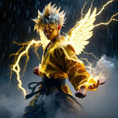 Zenitsu Golden Lightning Thunderstorm Action