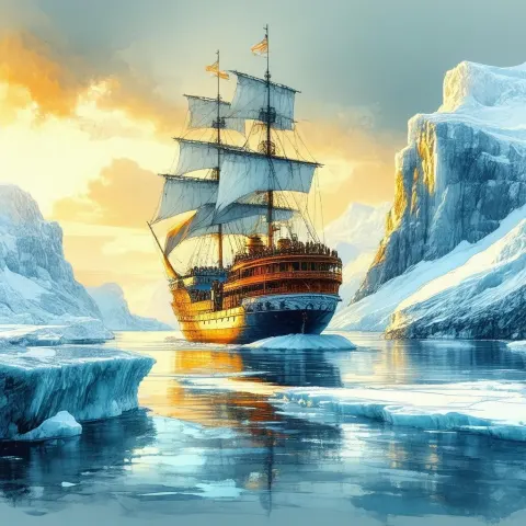 Resilient Ship Crossing the Icy Wilderness