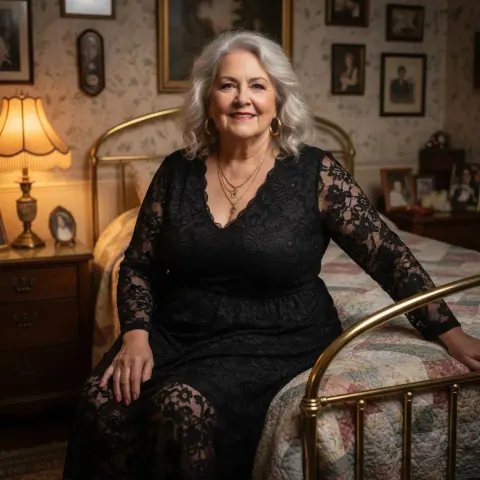 Elderly Woman Vintage Bed Elegant