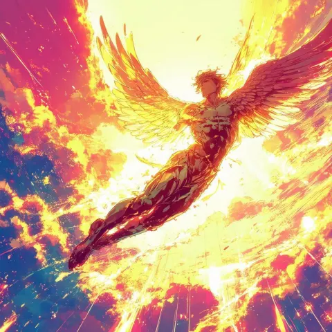 Icarus Soaring in Dramatic Manga Myth