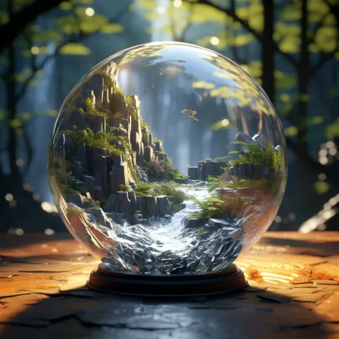 World Within World Glass Bowl Surreal