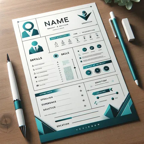 Professional CV Mockup Teal