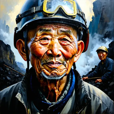 Chinese Coal Miner Portrait