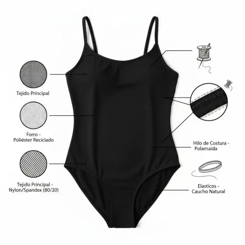 Swimsuit Fashion Sketch Flat