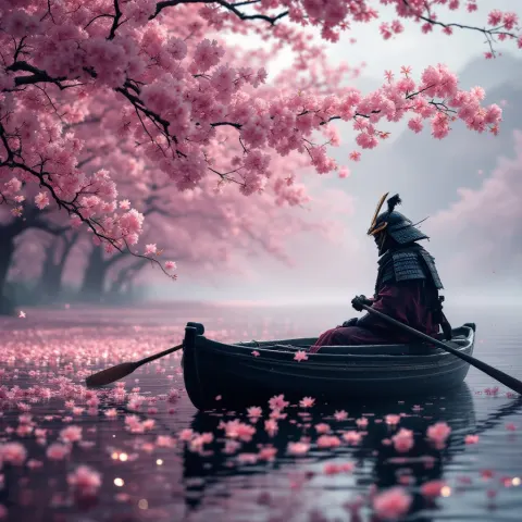 Samurai Boat Cherry Blossoms