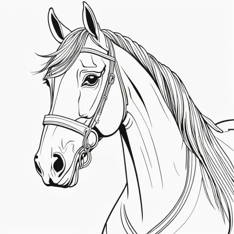 Horse Line Art Coloring