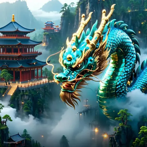 Cyberpunk Dragon Fantasy World