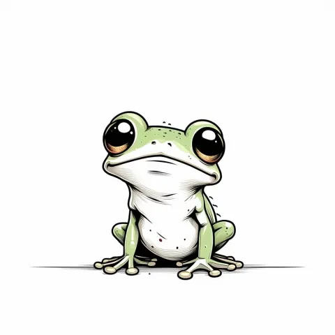 Goblin Frog Line Drawing