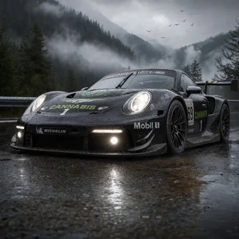Racing Porsche Misty Mountain