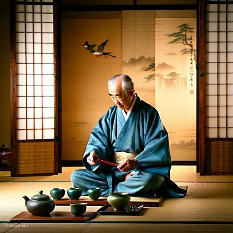 Japanese Tea Master Ceremony