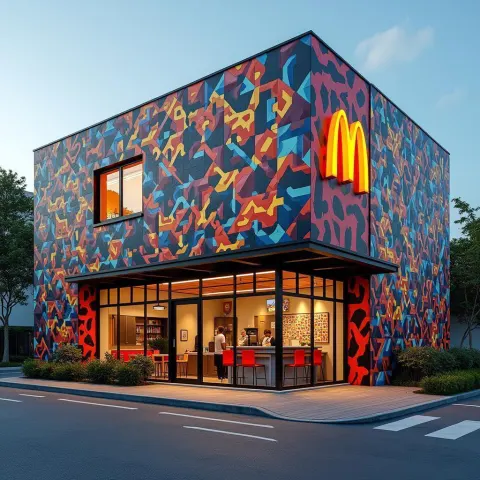 McDonald's Mural in Escher Inspired Tessellations