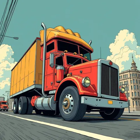 McDonald's Semitruck Speeding Through Future Manga City