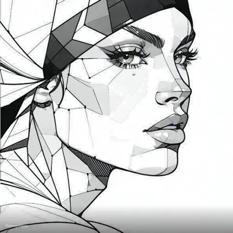 Woman Drawing Line Art