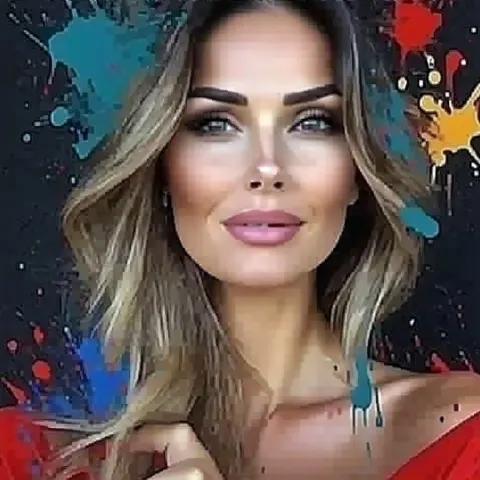 Woman Red Dress Painting
